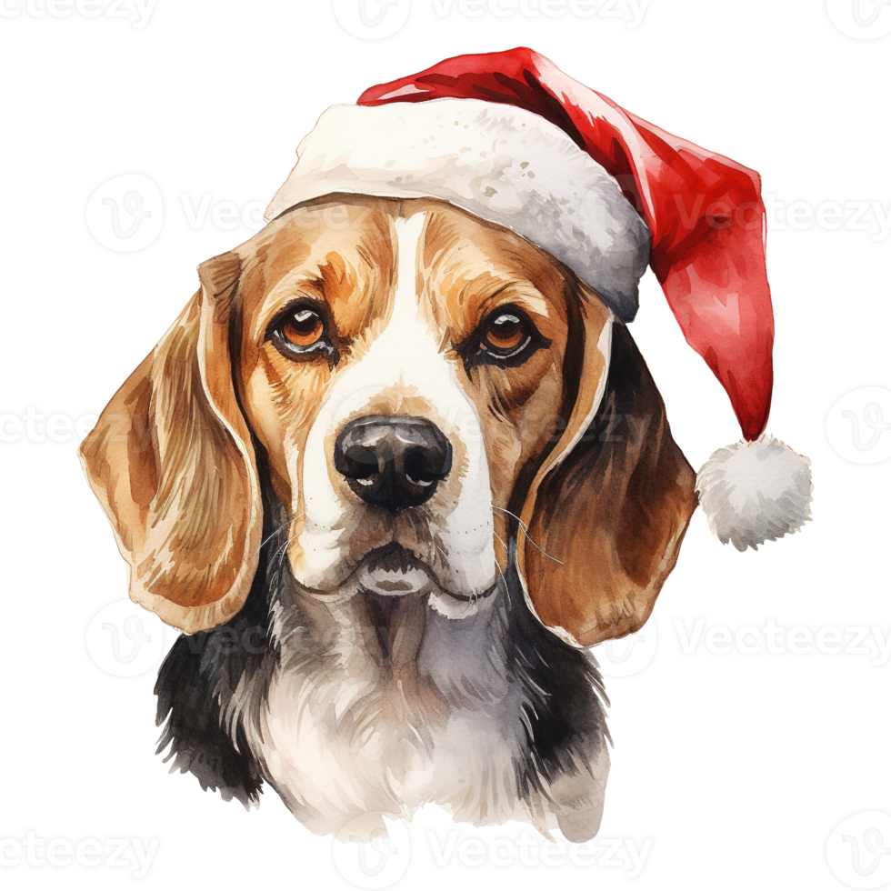 ai gegenereerd brak hond vervelend een de kerstman hoed. ai gegenereerd beeld png