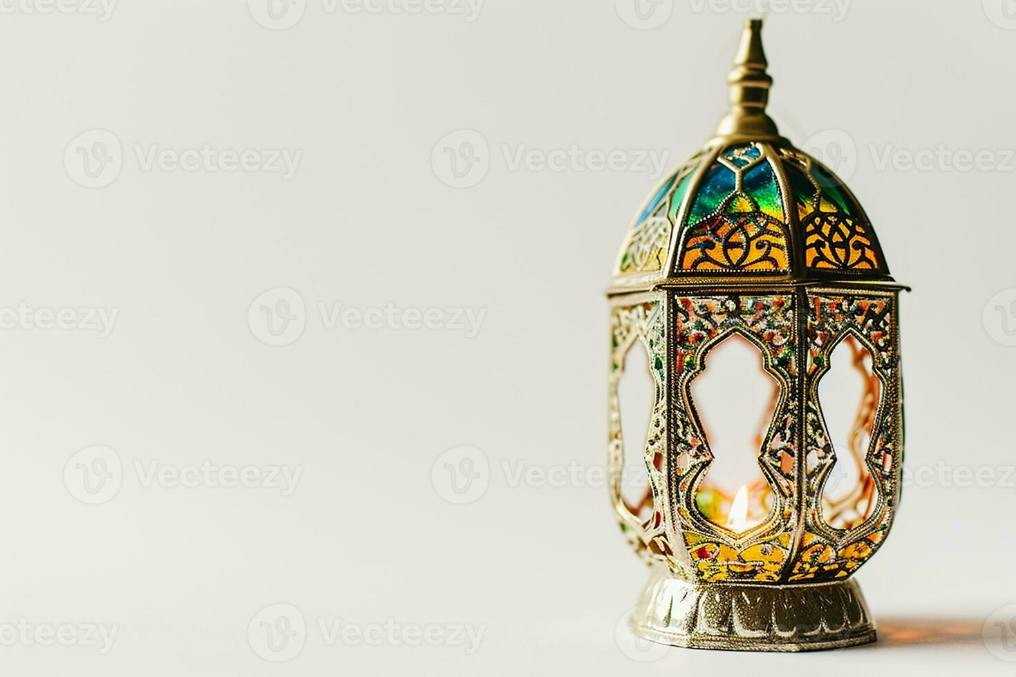 AI generated An Arabic lantern on white background photo