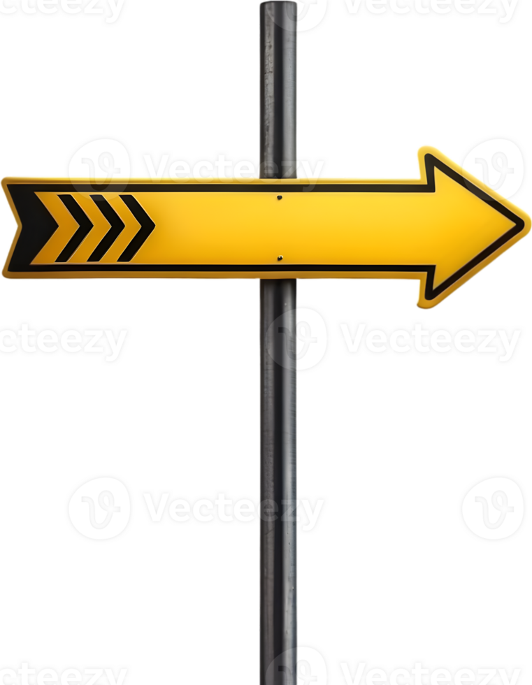 AI generated yellow sign with transparent png