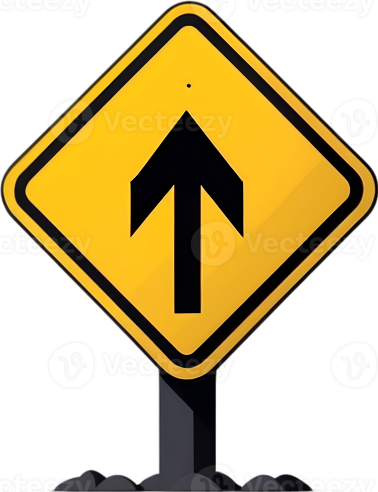 AI generated yellow sign with transparent png