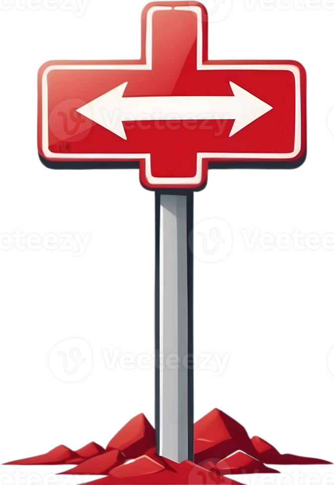 AI generated a red sign with png