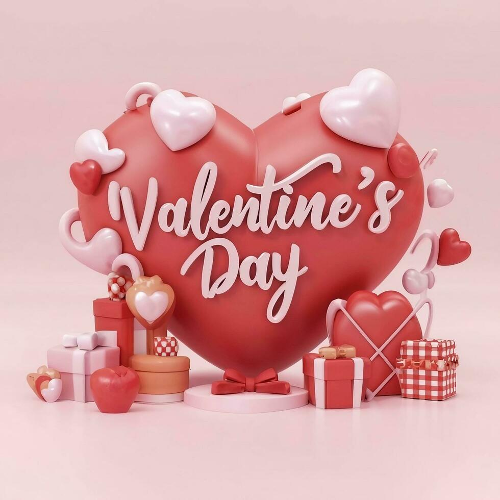 AI generated Valentine's Day love design background Ai generated photo