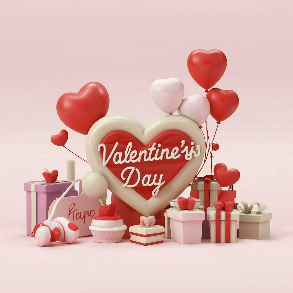 AI generated Valentine's Day love design background Ai generated photo