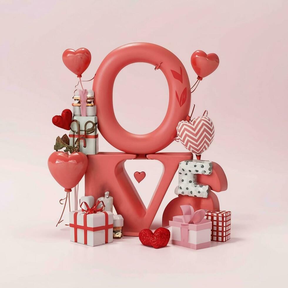 AI generated Valentine's Day love design background Ai generated photo