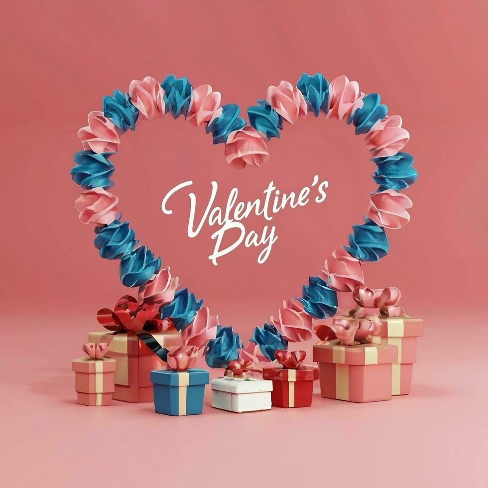 AI generated Valentine's Day love design background Ai generated photo