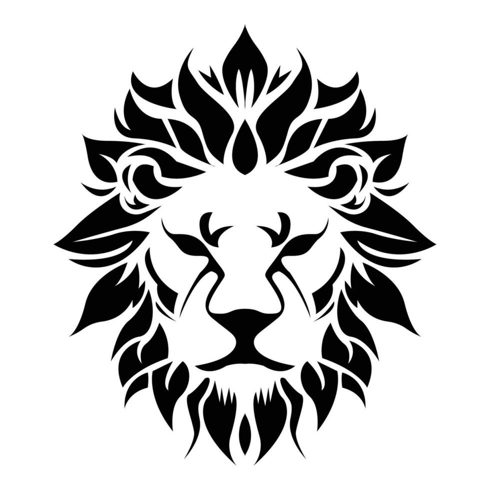 simple abstract lion head logo vector iconic illustration