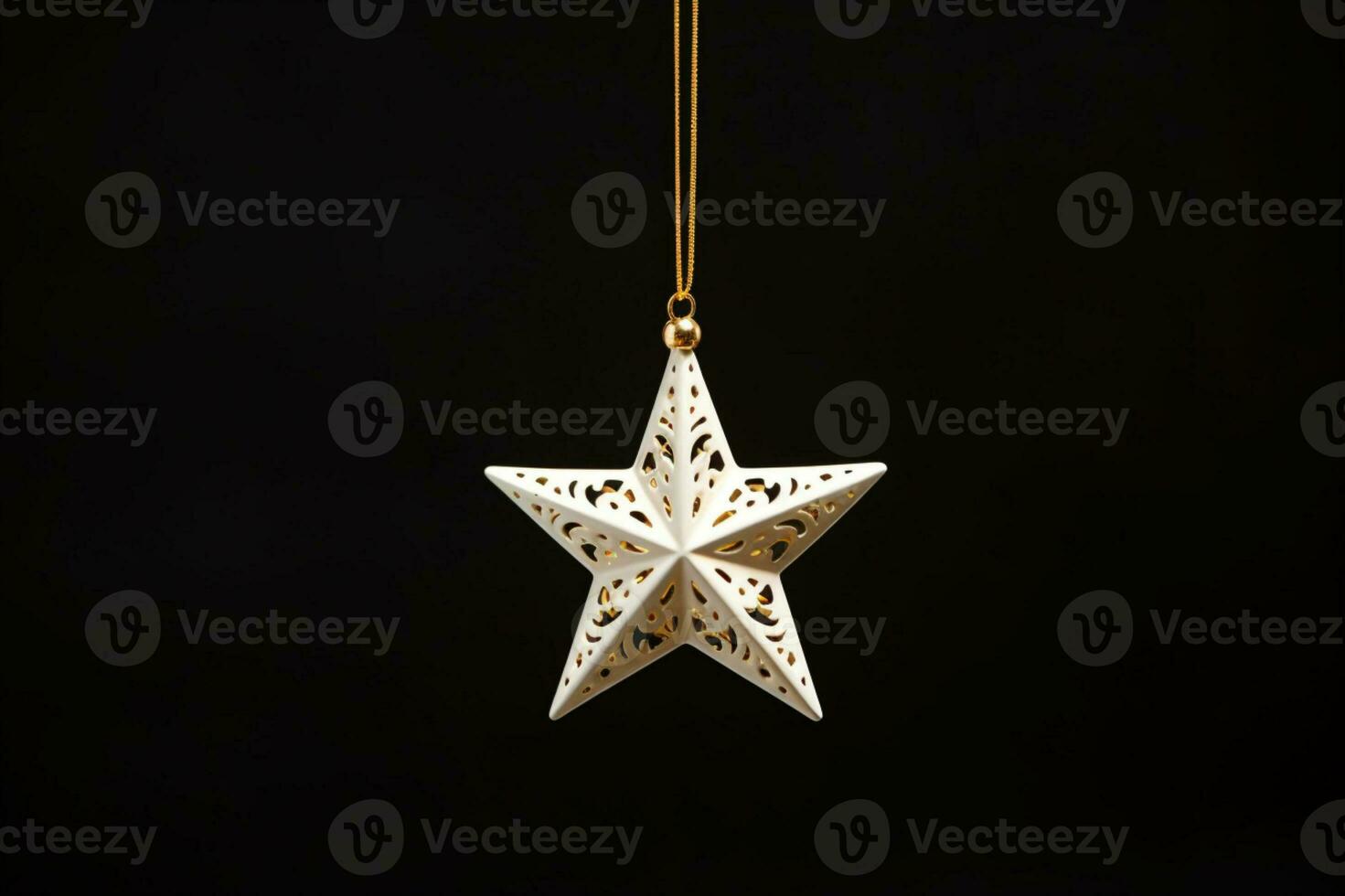AI generated Star babbles hanging on the black background photo