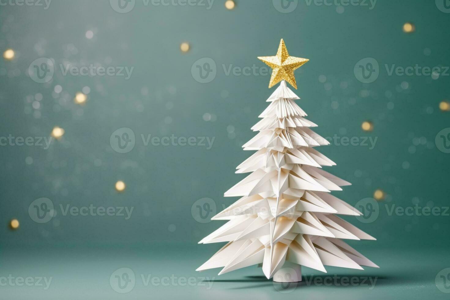 AI generated Christmas tree made with card paper photo