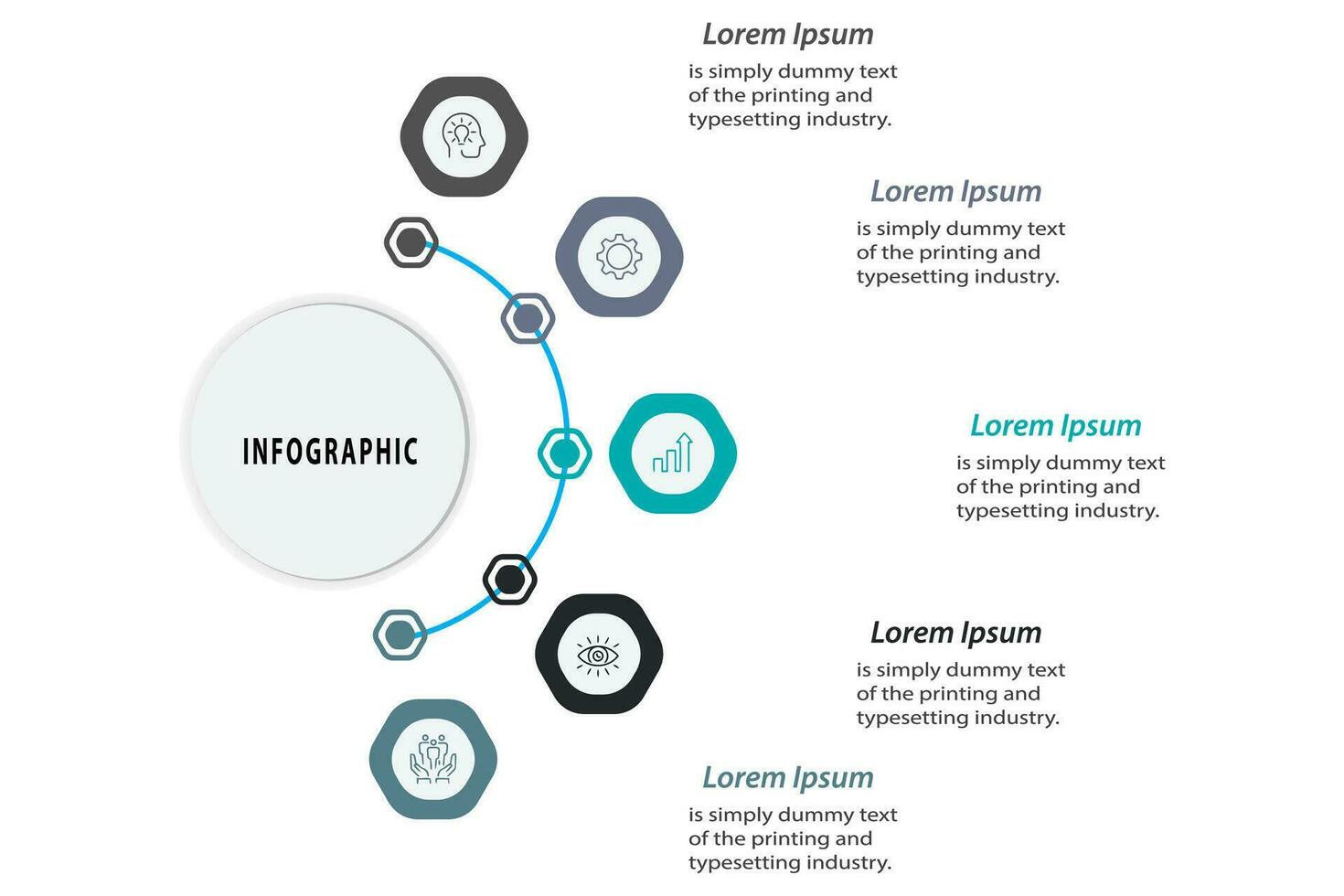 Business data visualization. Process chart. Abstract elements of graph, diagram with 5 steps, options, parts or processes. Vector business template for presentation