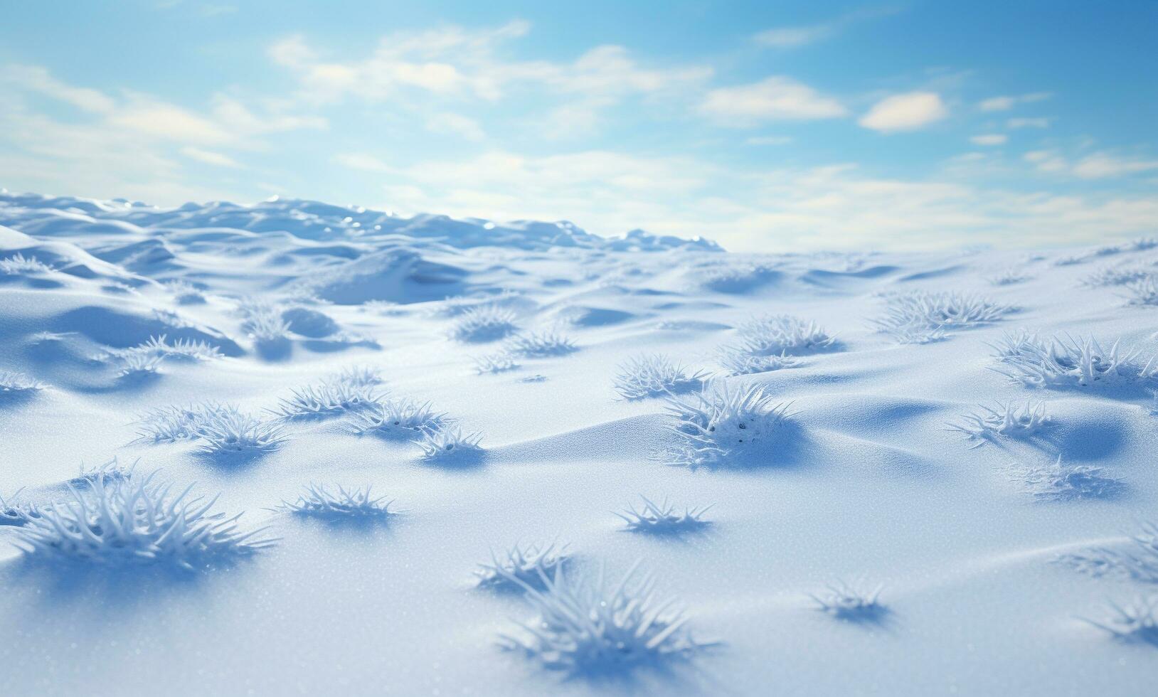 AI generated Winter background of snow and frost with free space for your decoration photo