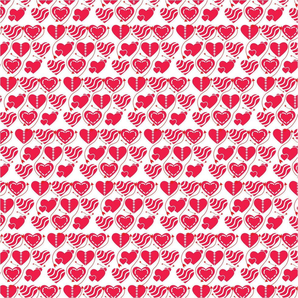 Pink love with some heart shapes on seamless pattern illustration. Cute romantic pink hearts on white background . Valentine's day holiday backdrop texture. vector