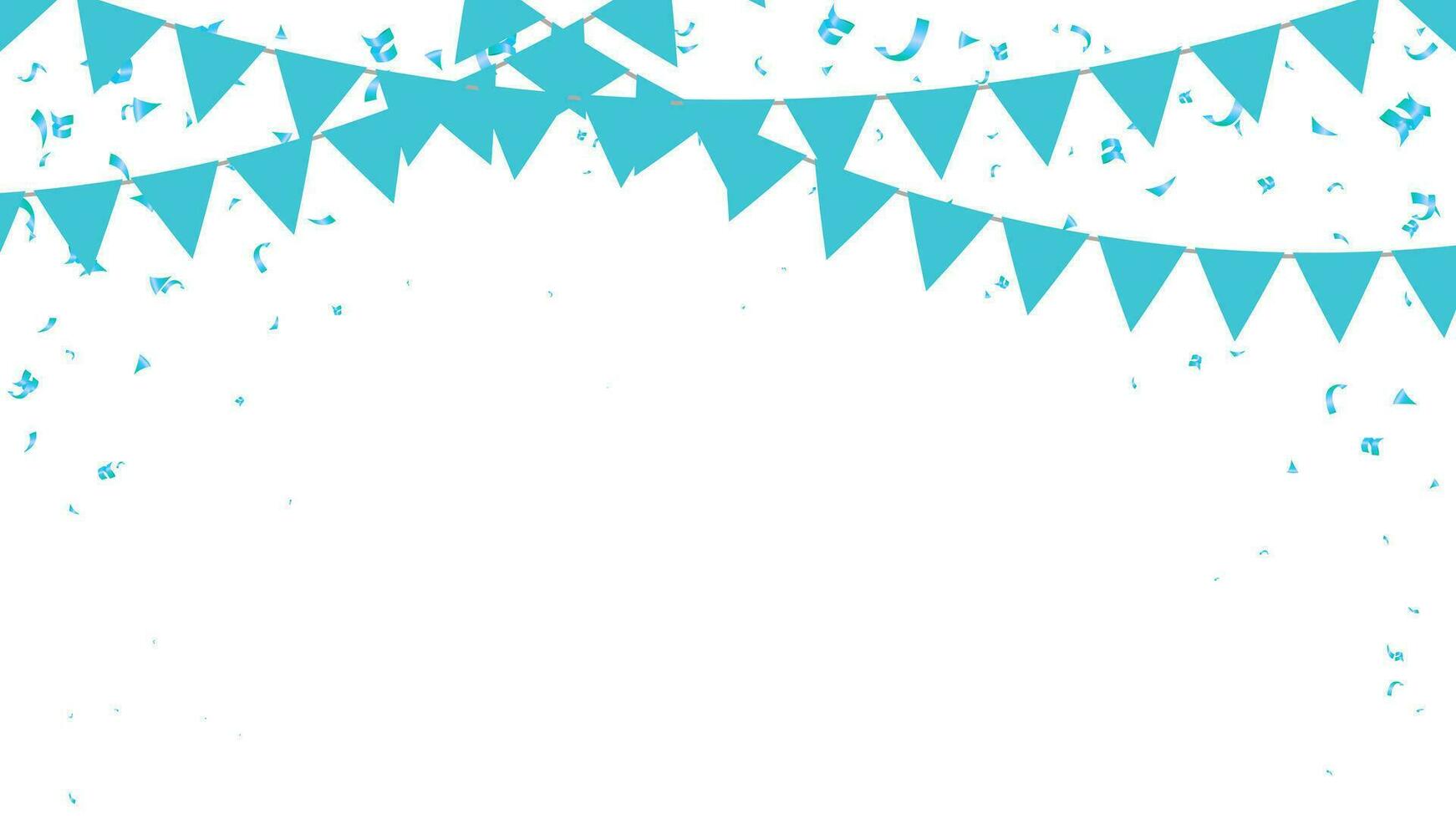Bunting hanging banner Blue flag triangles party decoration vector