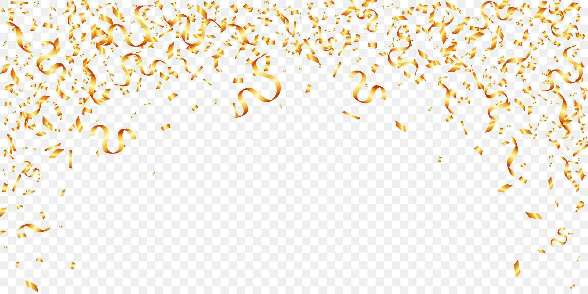 Gold confetti falling celebration, event, birthday, Chinese new year, party background vector