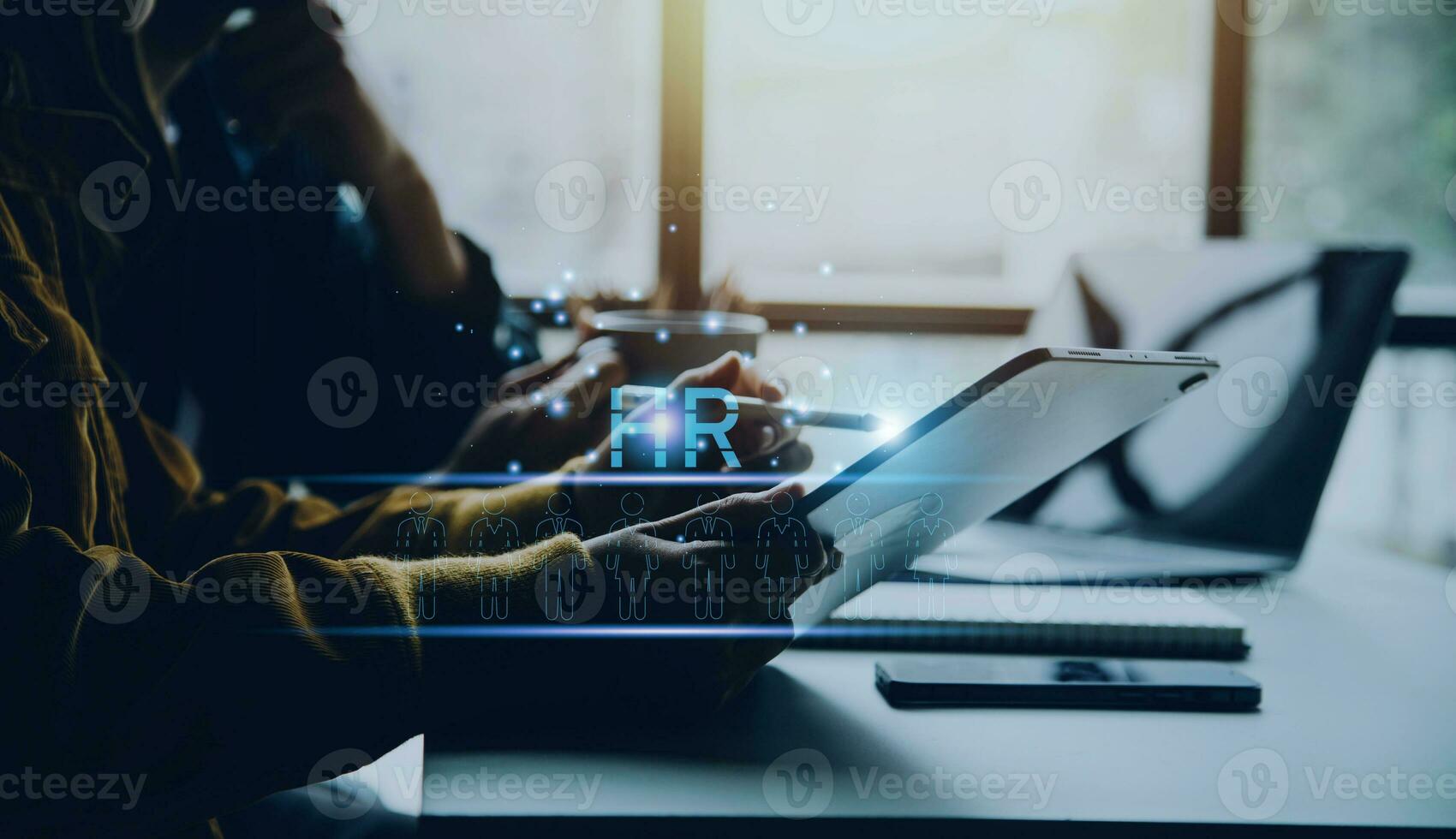 Human resource management, HR professional to selective career recruitment sites for finding new talent. Unemployment in job search by allowing them to register their resume, schedule job interview. photo