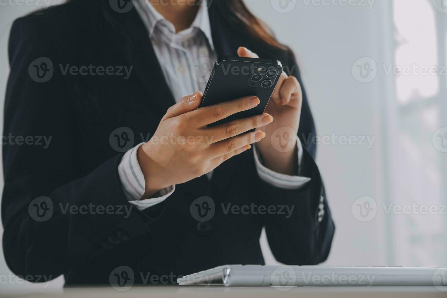 Communication support, call center and customer service help desk. VOIP headset on telephone keyboard. photo