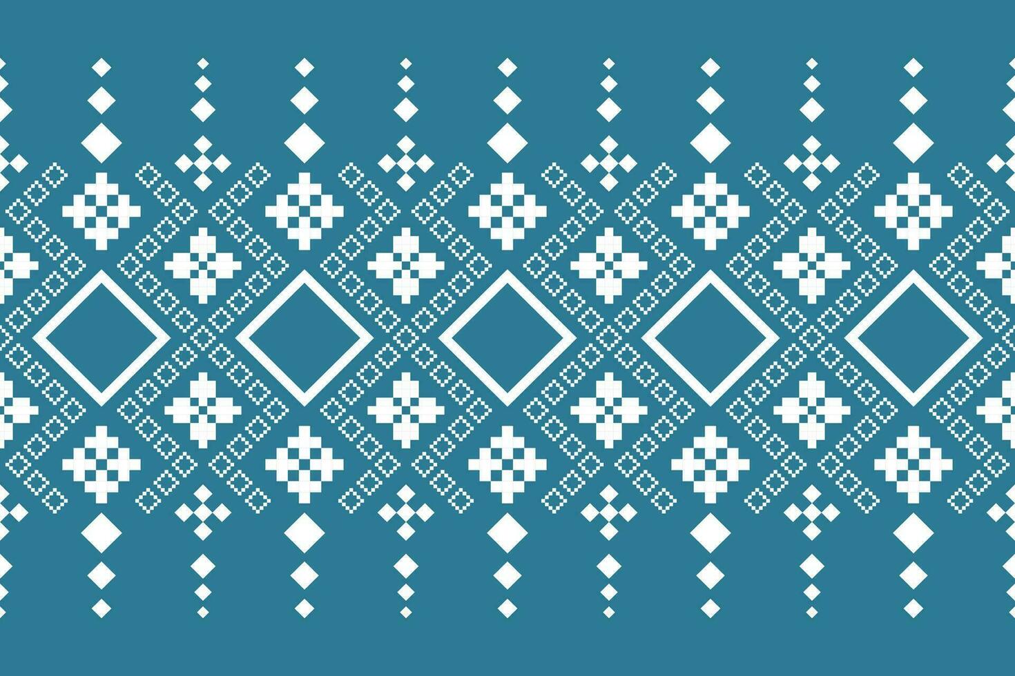 Indigo navy blue geometric traditional ethnic pattern Ikat seamless pattern border abstract design for fabric print cloth dress carpet curtains and sarong Aztec African Indian Indonesian vector