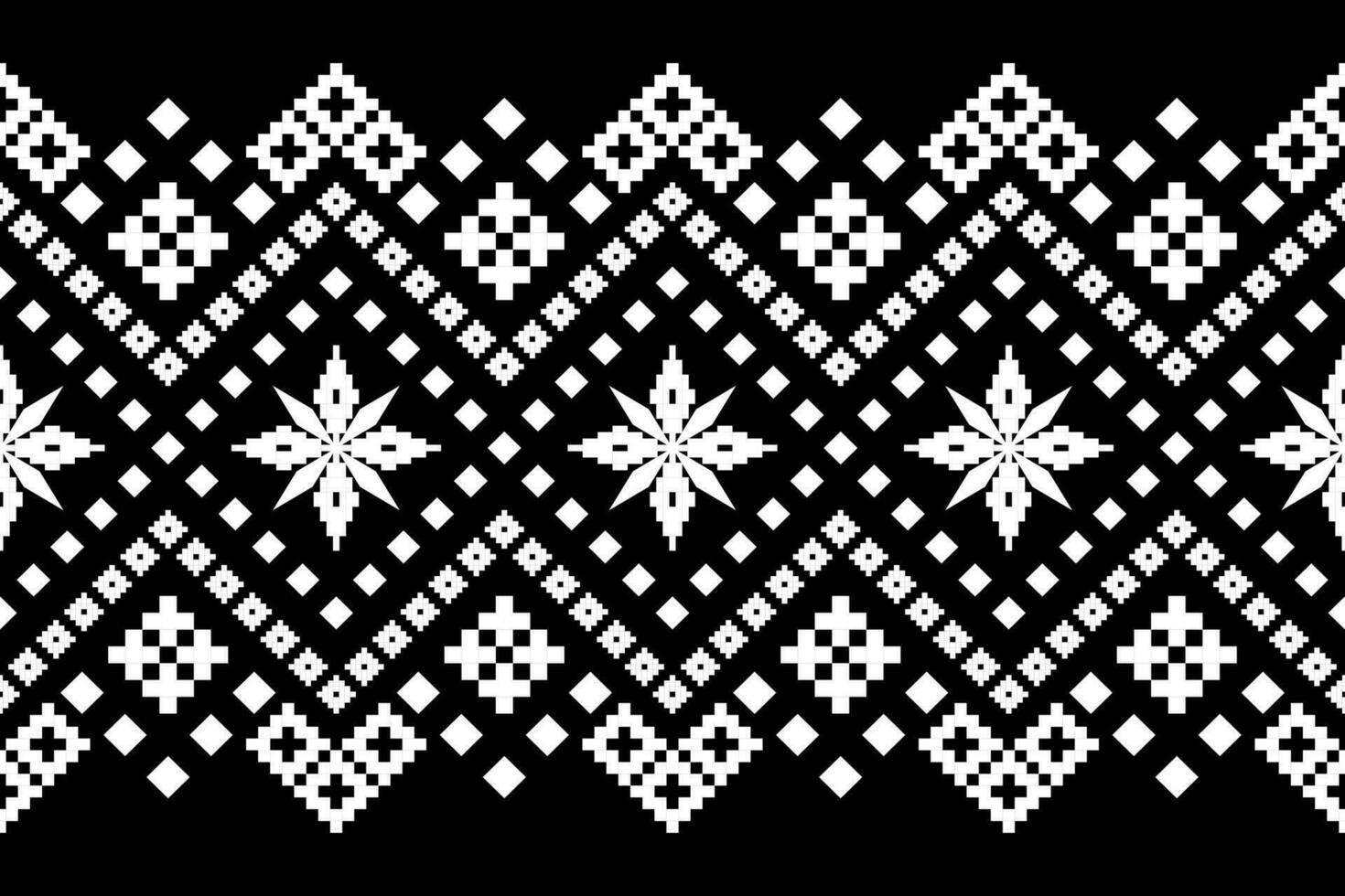 Nature vintages cross stitch traditional ethnic pattern paisley flower Ikat background abstract Aztec African Indonesian Indian seamless pattern for fabric print cloth dress carpet curtains and sarong vector