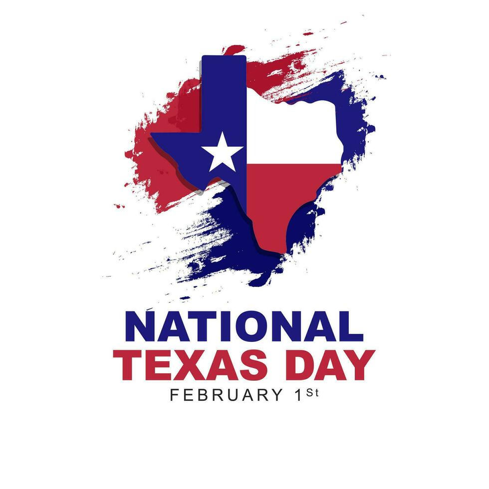 Vector illustration of Texas Day celebrated on February 1. Greeting card poster design