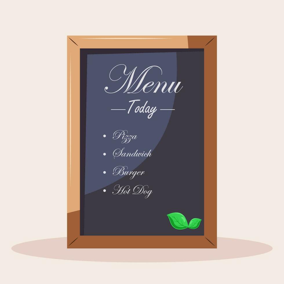 Vector illustration menu book with leaf ornament