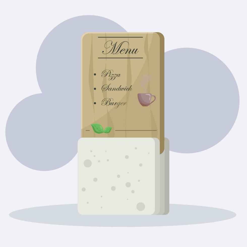 Vector illustration menu book with rocks ornament