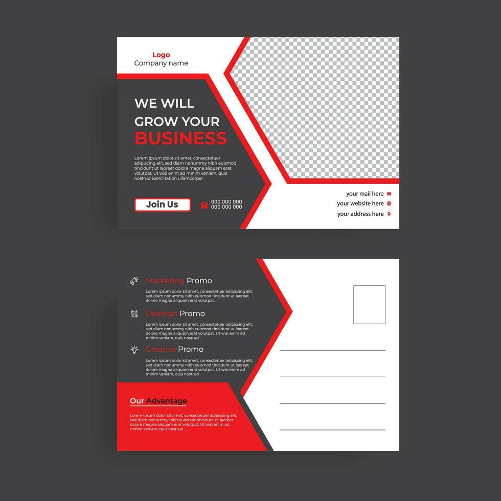 corporate post card design template vector