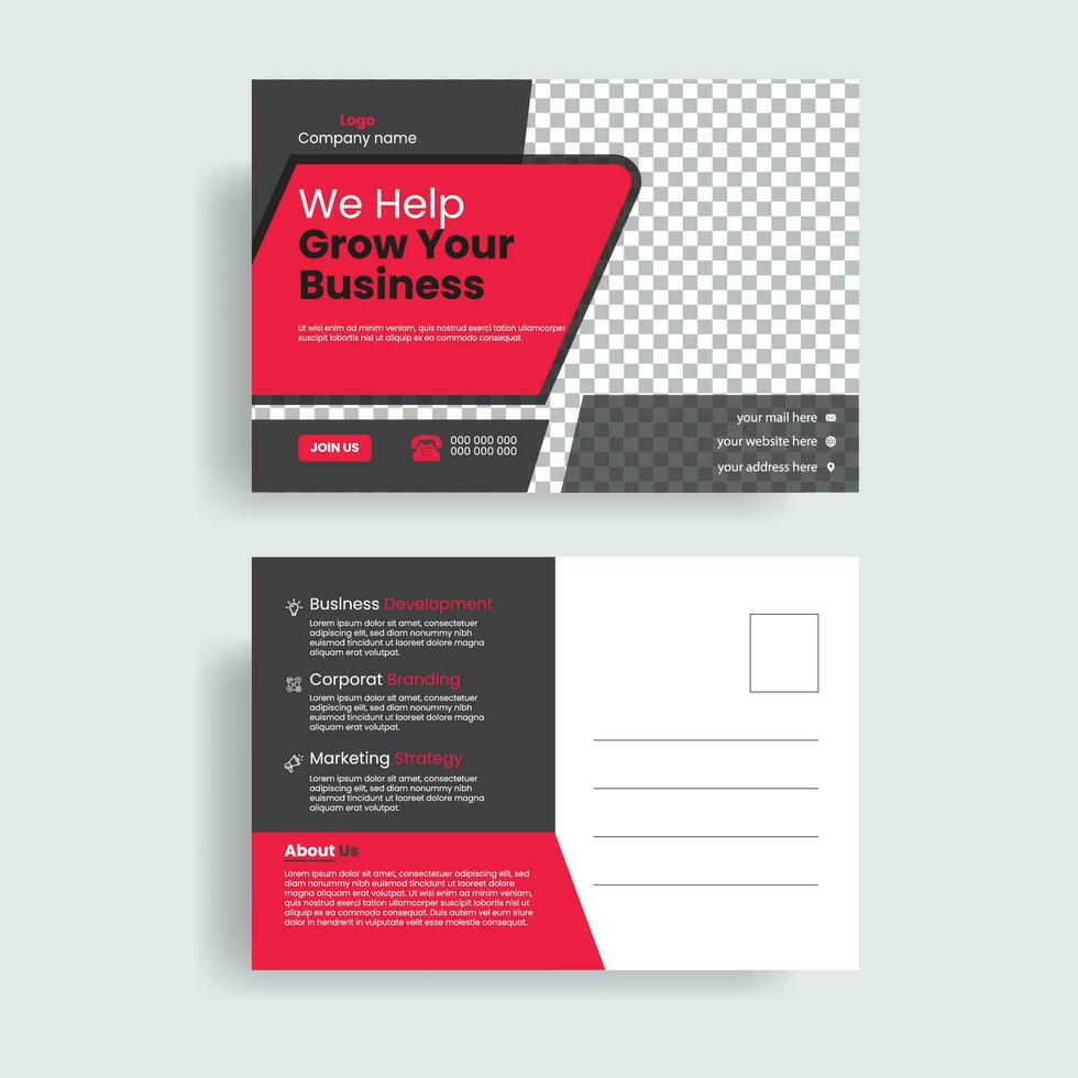 Modern post card design template vector
