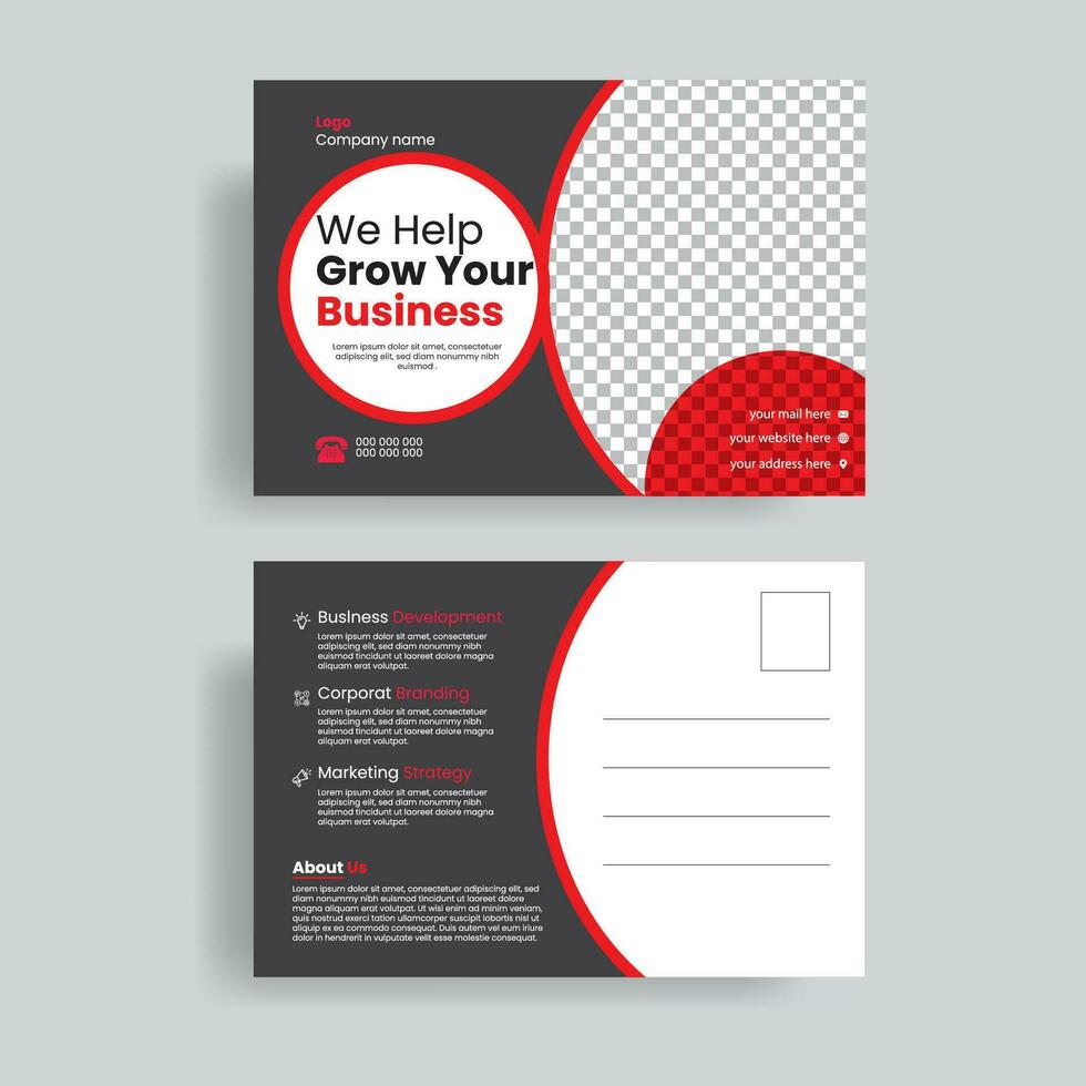 Creative modern corporate post card design template vector