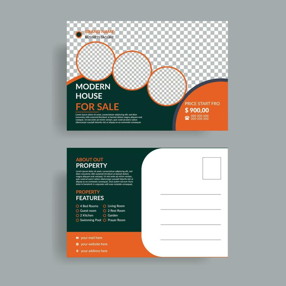 Creative modern corporate post card design template vector