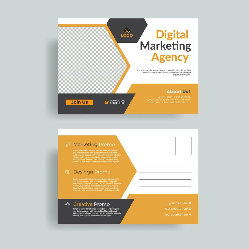 Creative modern corporate post card design template vector
