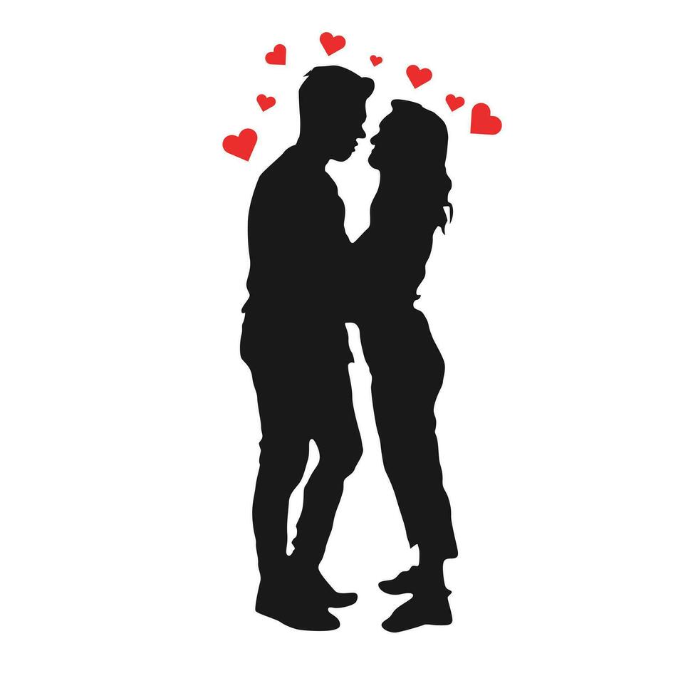 Valentine day couple Vector Silhouettes