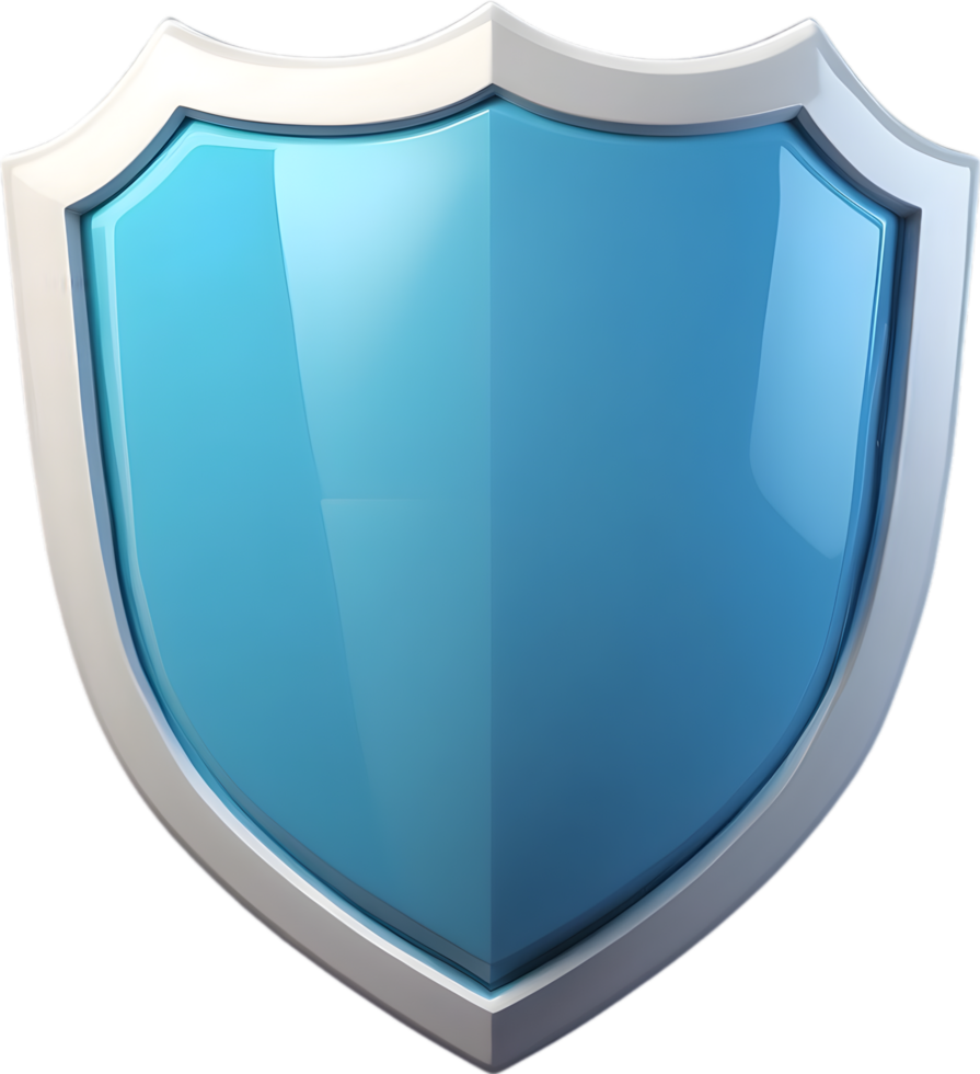 AI generated a blue shield with transparent background png