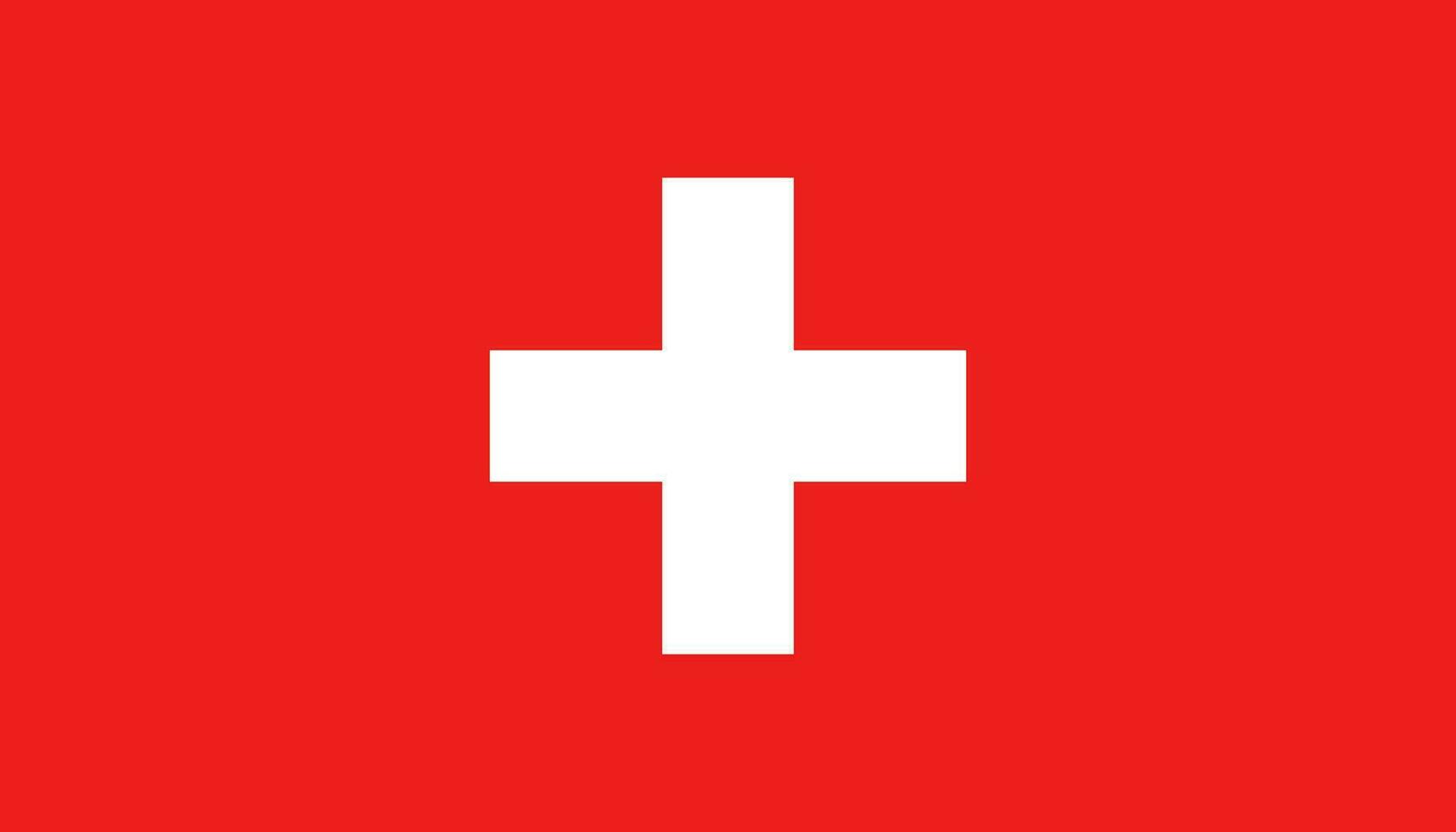 Switzerland Flag Plus Sign Red Background Vector Illustration