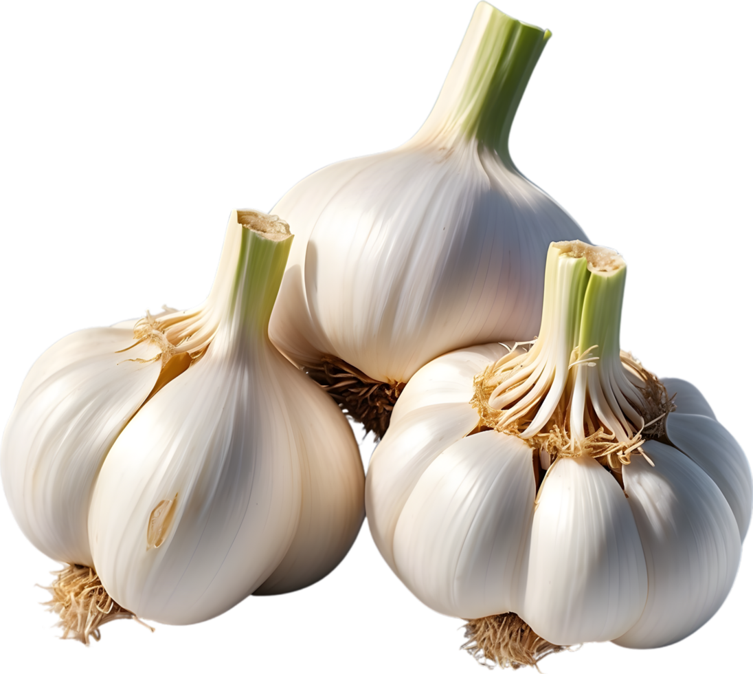 AI generated two garlic bulbs on a transparent background png