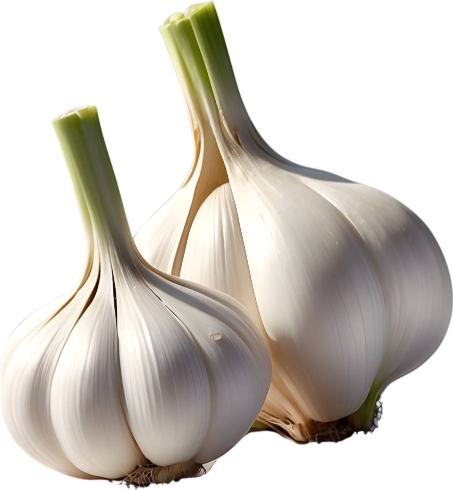 AI generated two garlic bulbs on a transparent background png