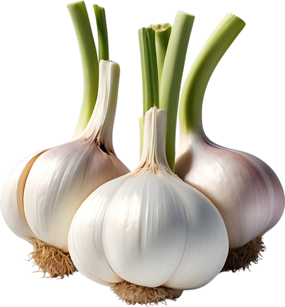 AI generated two garlic bulbs on a transparent background png