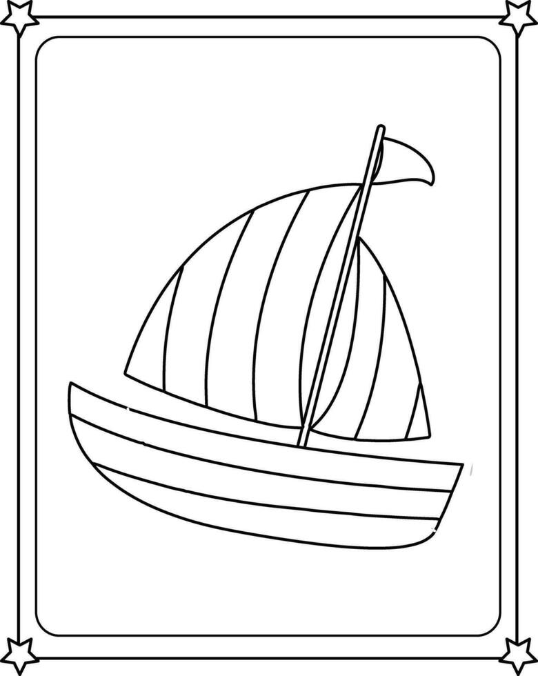 vector coloring image of sailboat