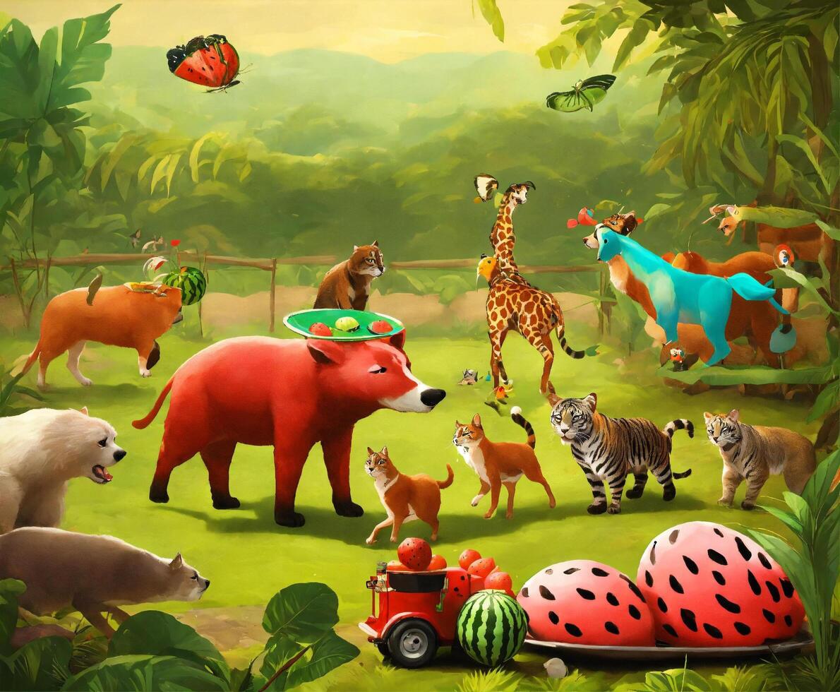 AI generated WorldWildlifeDay  photo animal nature undomesticated in grassy savannah at sunset generative ai