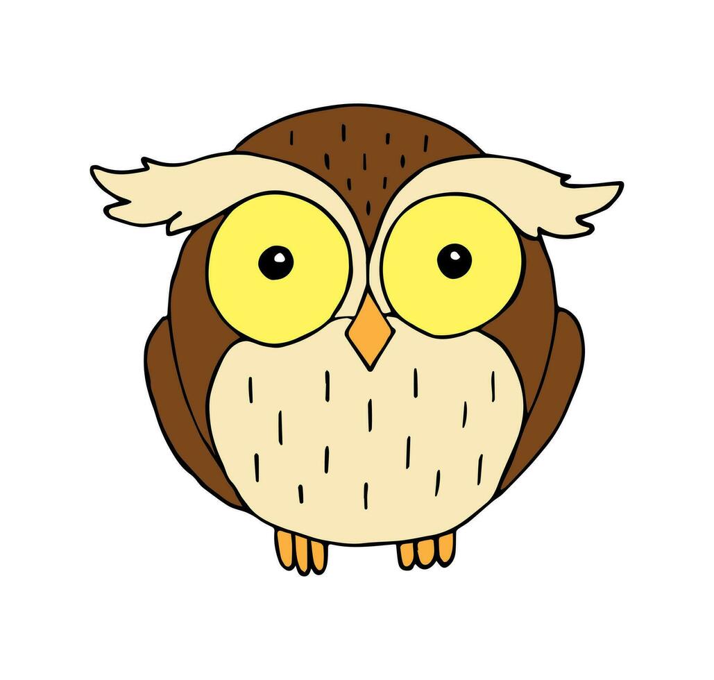 Vector hand drawn doodle sketch owl