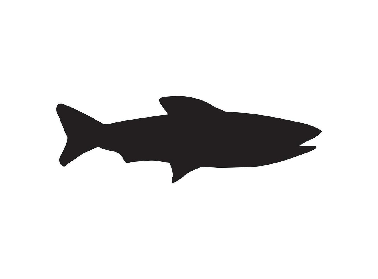 Vector hand drawn fish silhouette