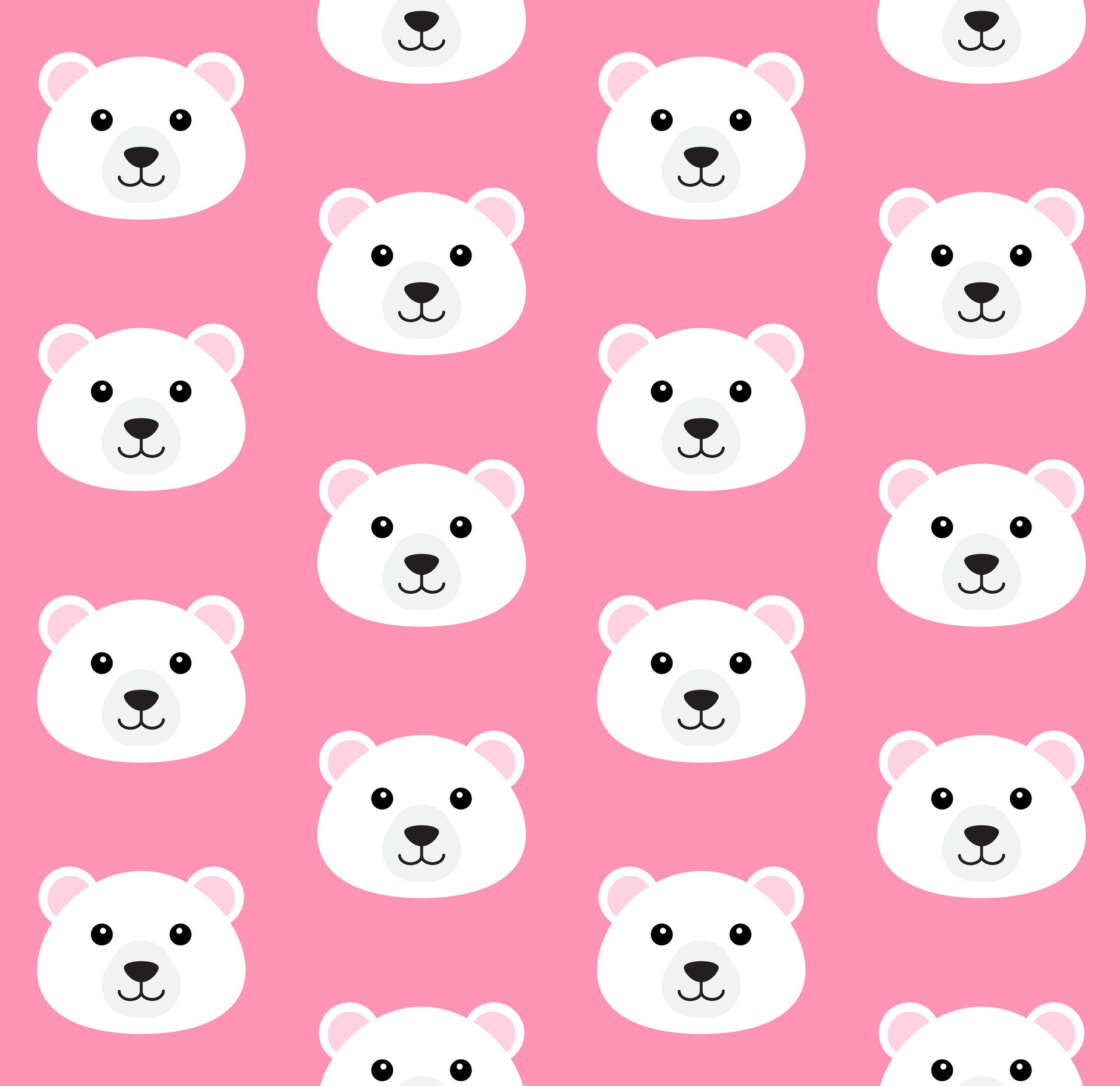 Vector Seamless Pattern Of Flat Polar Bear Face 36108807 Vector Art At brown-bear-brown-bear-first-week-of-school-activities-bear-crafts