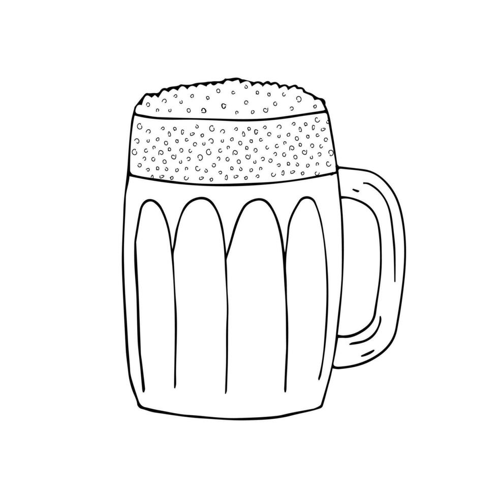 Vector hand drawn doodle sketch beer glass
