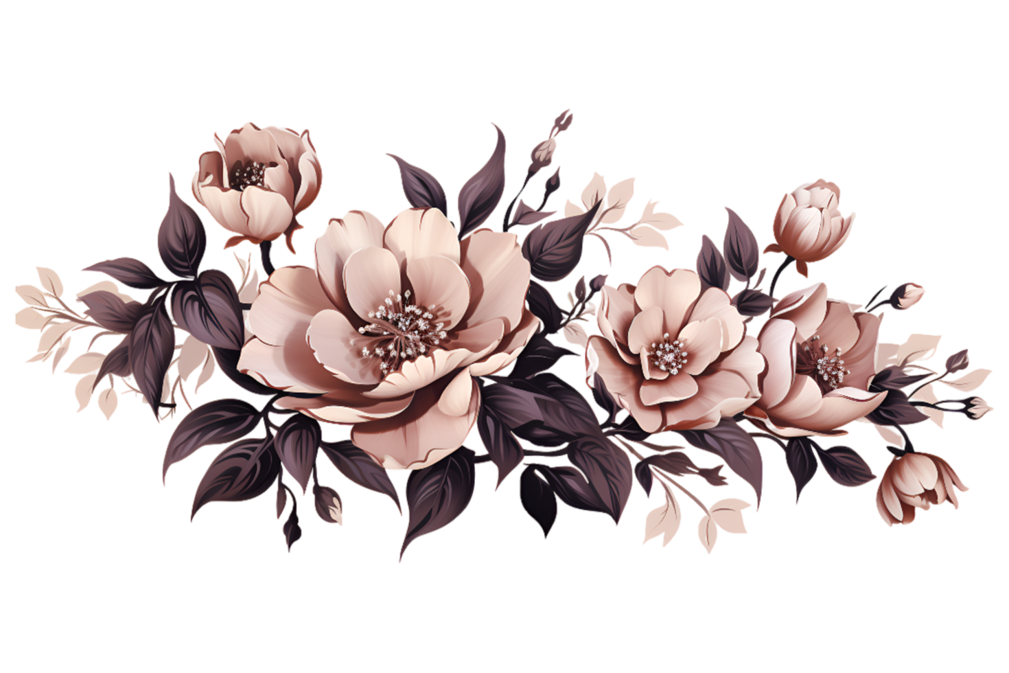 AI generated A watercolor bouquet of flowers on a transparent background png