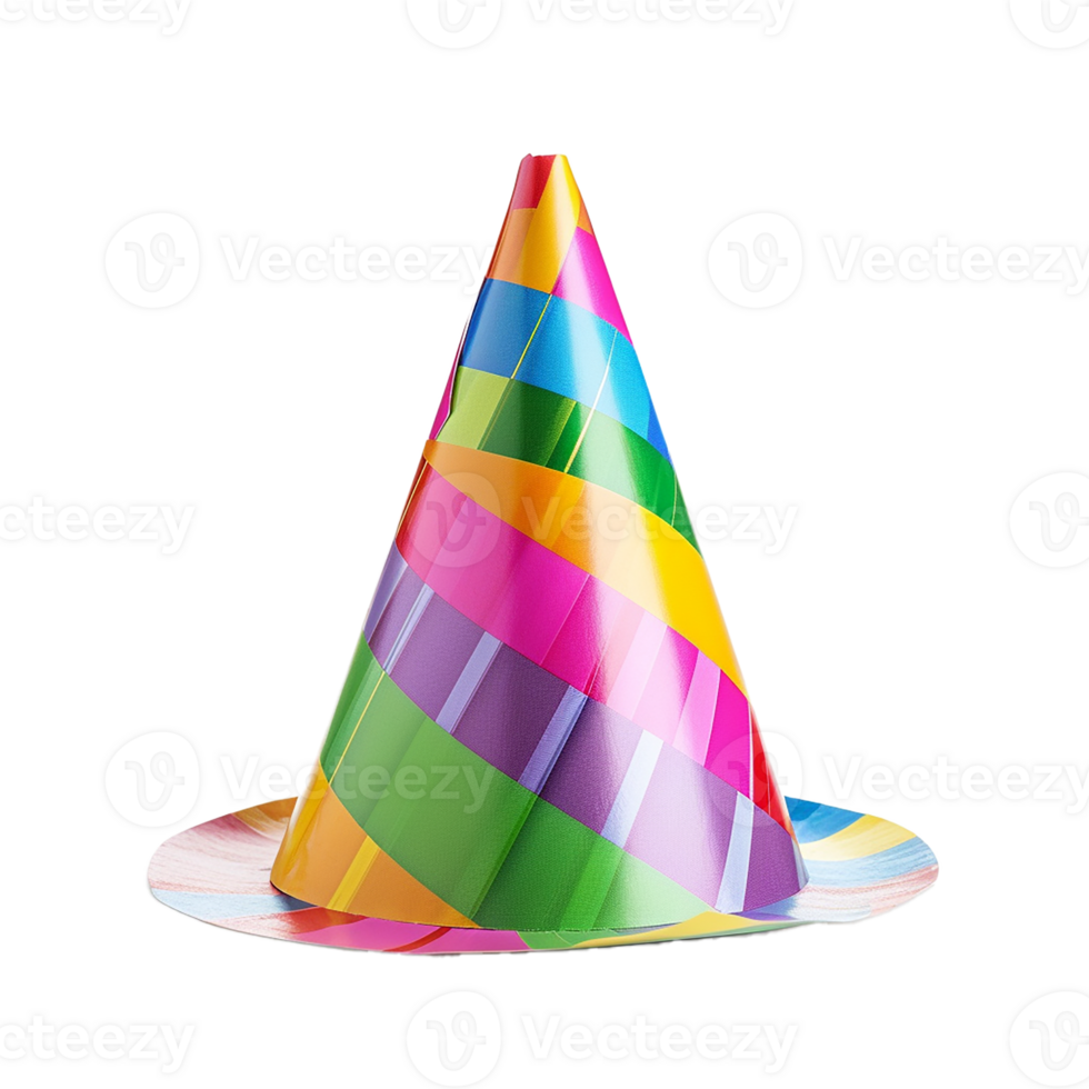 AI generated Colorful Birthday Party Hat Isolated Cutout on Transparent Background png