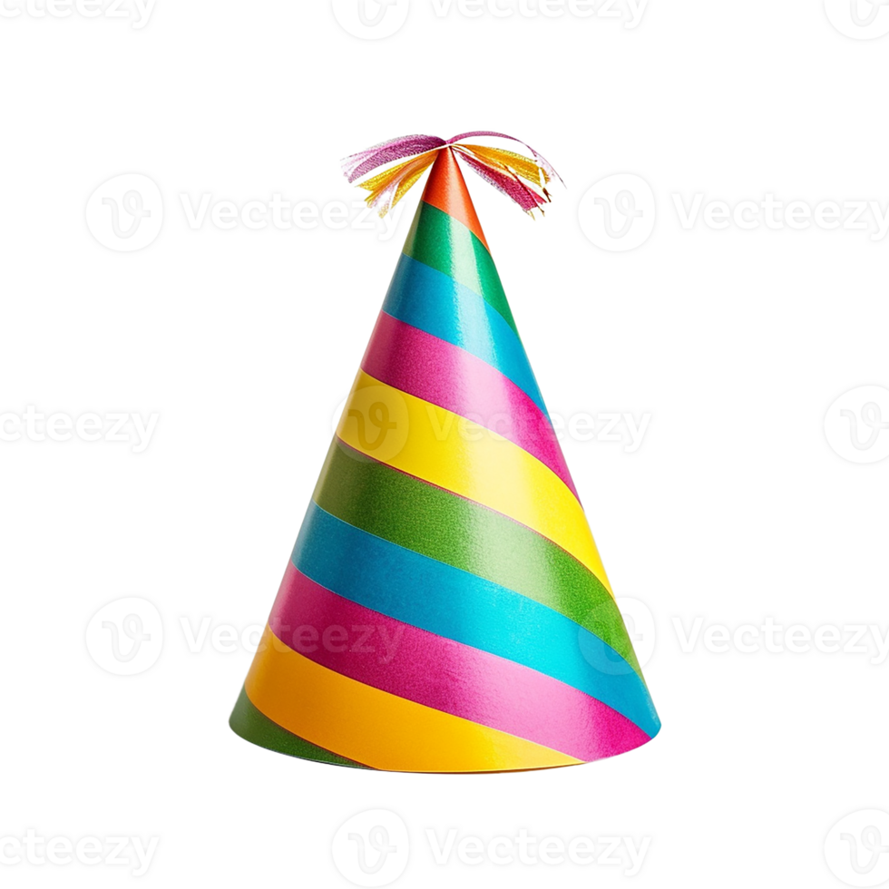 AI generated Colorful Birthday Party Hat Isolated Cutout on Transparent Background png