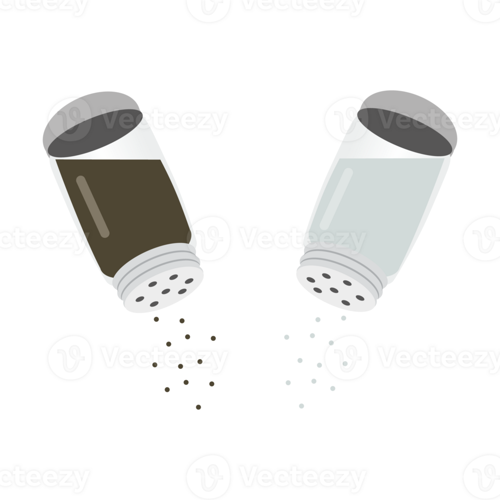 Salt and pepper. Salt and pepper bottles. Pair of transparent glass shaker icon. png