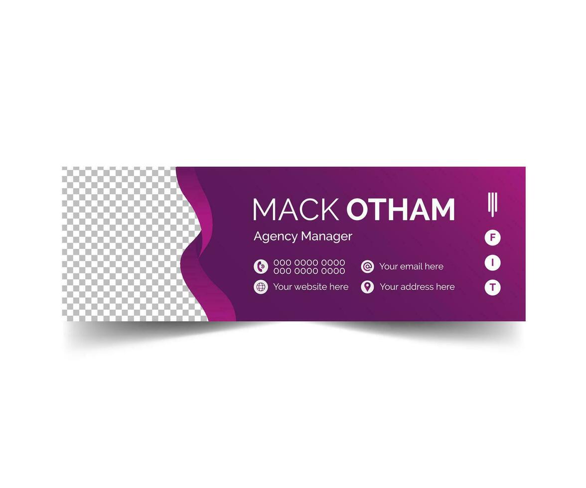 Marketing agency manager email signature vector