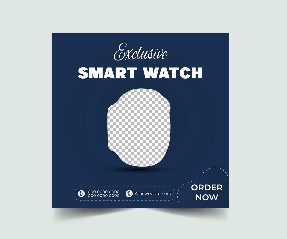 Smart watch social media post template vector