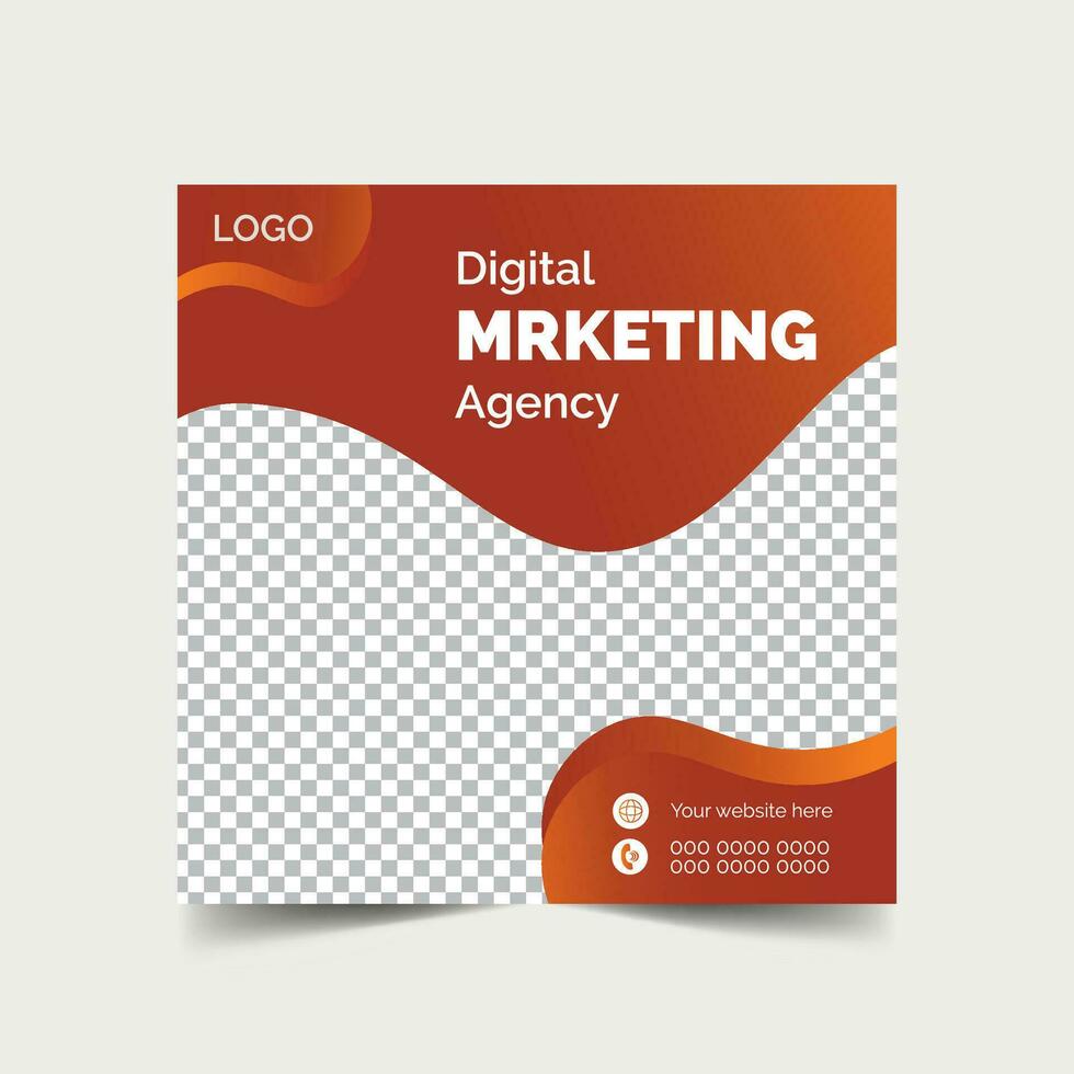 Digital marketing agency social media template vector