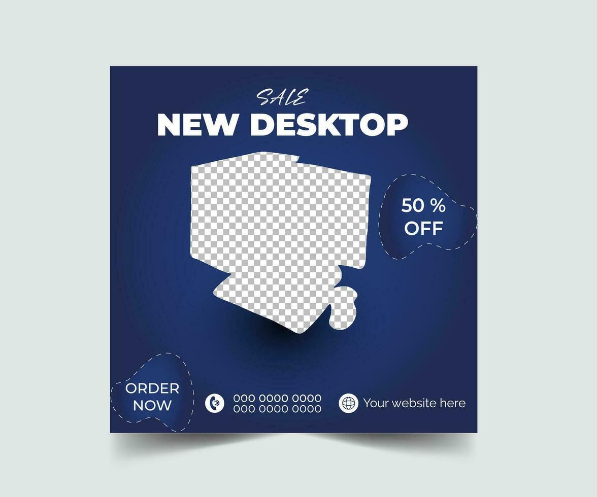 New desktop instagram social media post vector