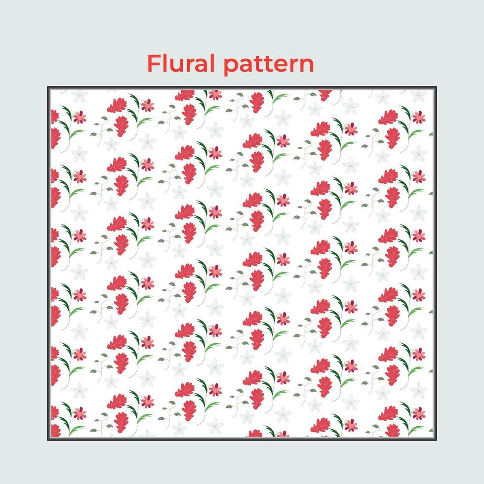 Colorful pattern with  flower and leaves vector
